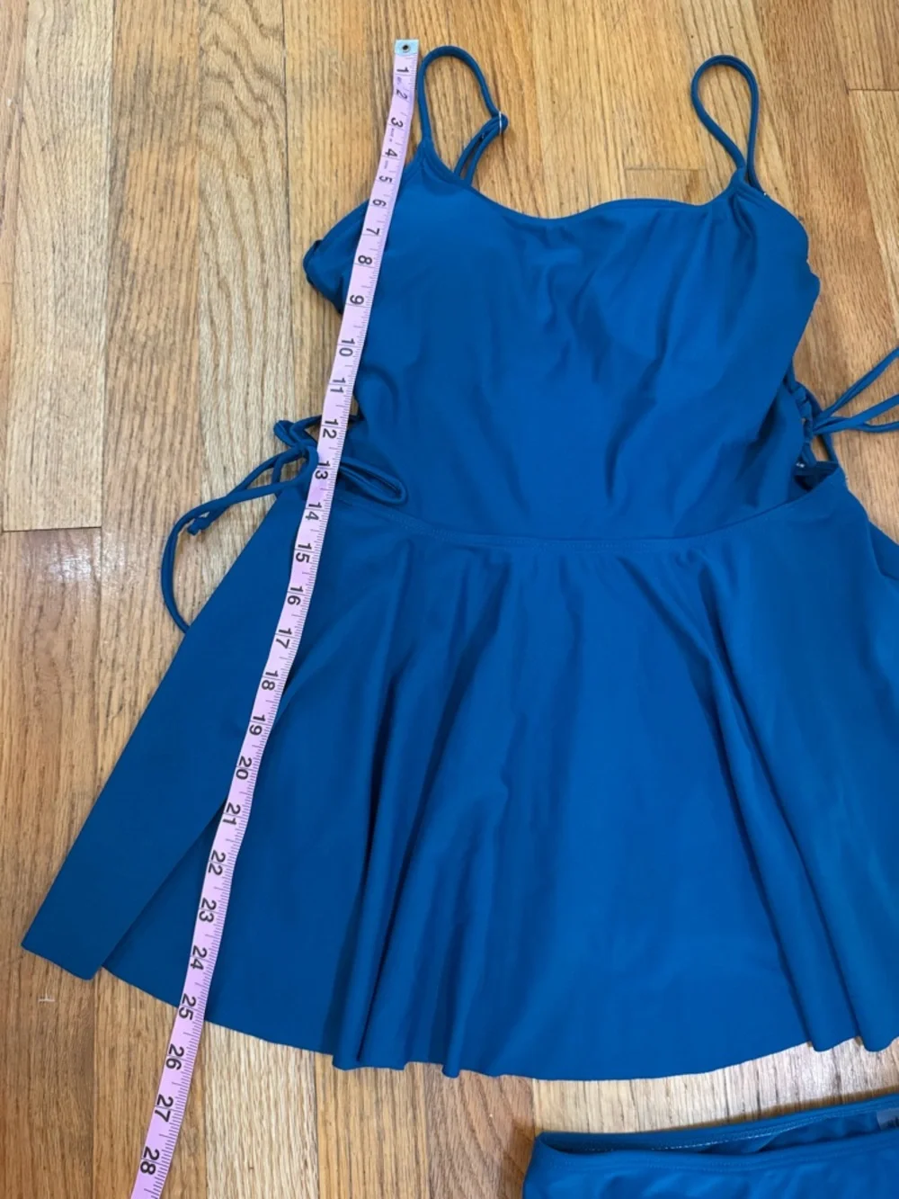 Blue Two-Piece Swim Set with Skirted Tankini Top - Picture 3 of 7